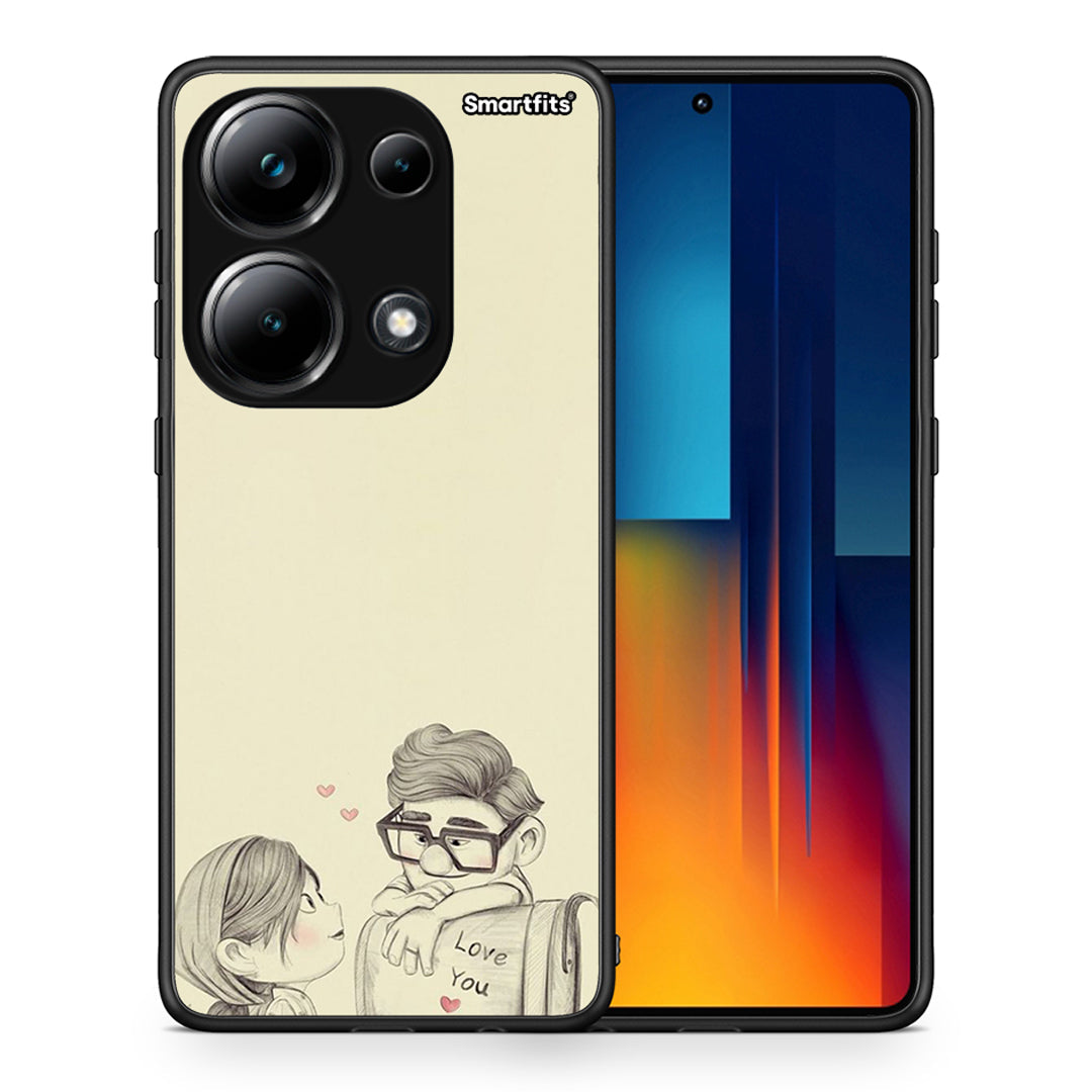 Θήκη Xiaomi Poco M6 Pro Carl And Ellie από τη Smartfits με σχέδιο στο πίσω μέρος και μαύρο περίβλημα | Xiaomi Poco M6 Pro Carl And Ellie case with colorful back and black bezels