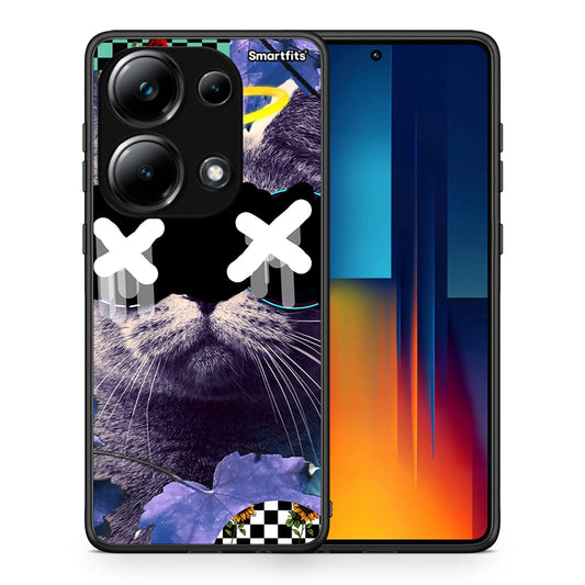 Θήκη Xiaomi Redmi Note 13 Pro 4G Cat Collage από τη Smartfits με σχέδιο στο πίσω μέρος και μαύρο περίβλημα | Xiaomi Redmi Note 13 Pro 4G Cat Collage case with colorful back and black bezels