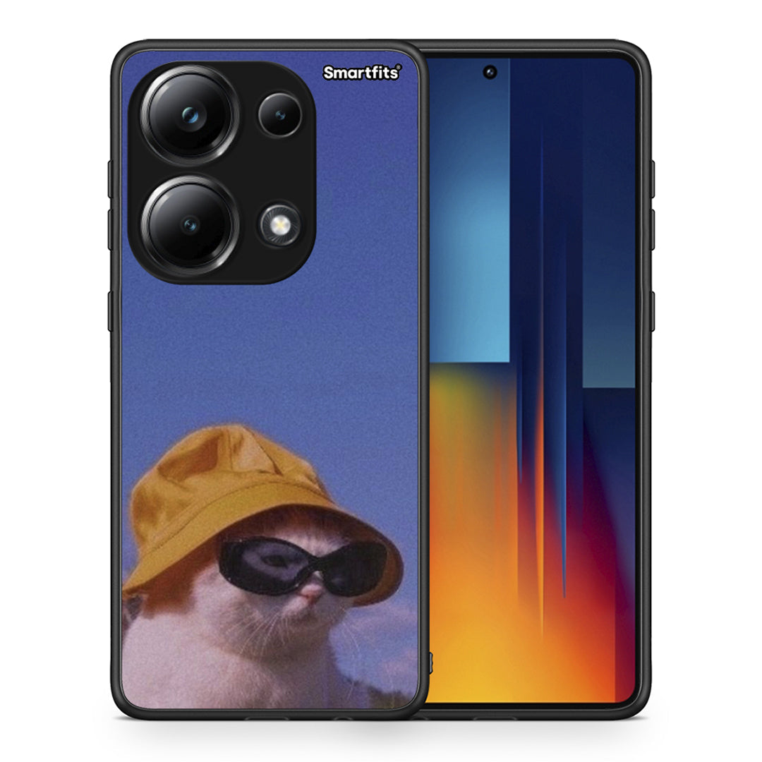 Θήκη Xiaomi Poco M6 Pro Cat Diva από τη Smartfits με σχέδιο στο πίσω μέρος και μαύρο περίβλημα | Xiaomi Poco M6 Pro Cat Diva case with colorful back and black bezels