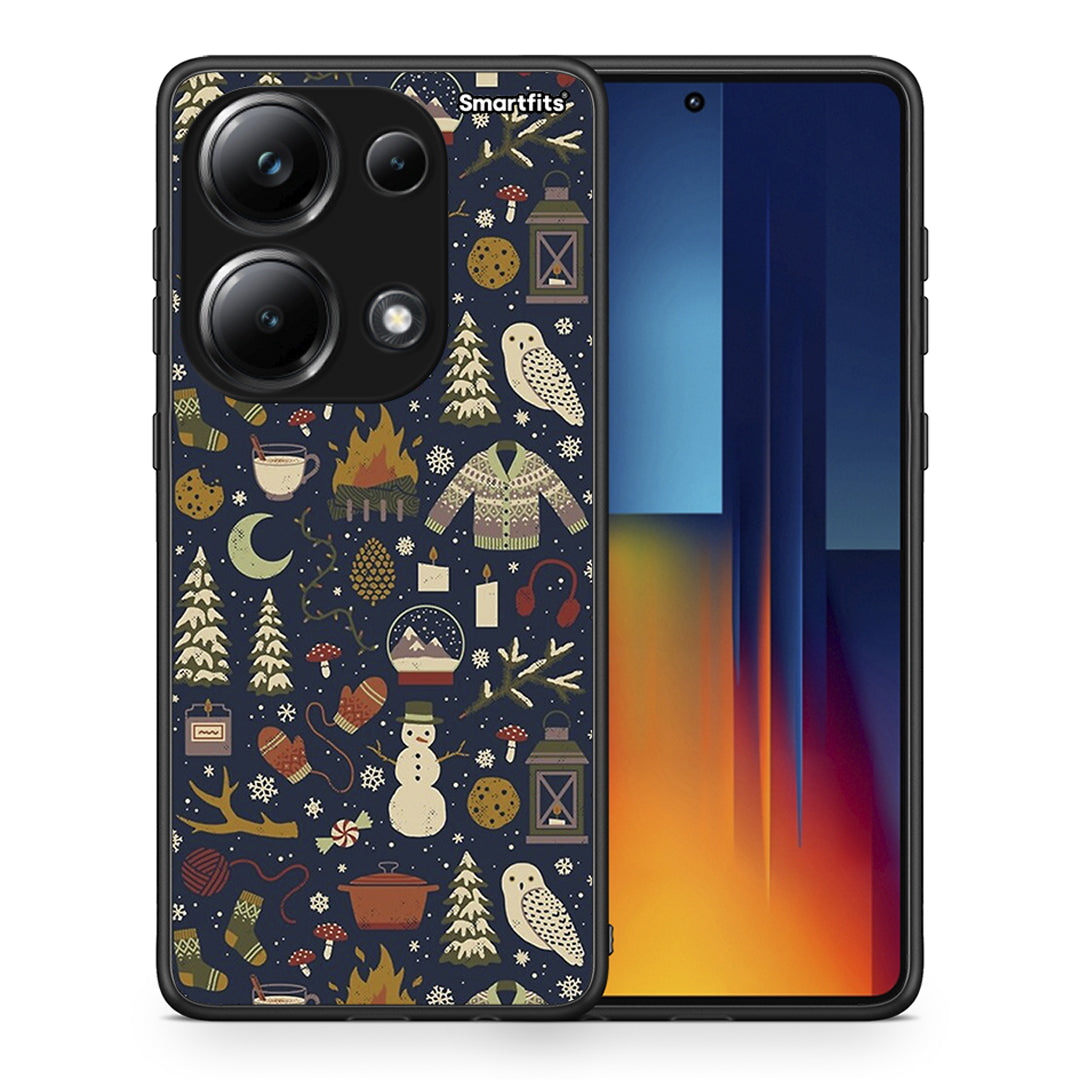 Θήκη Xiaomi Poco M6 Pro Christmas Elements από τη Smartfits με σχέδιο στο πίσω μέρος και μαύρο περίβλημα | Xiaomi Poco M6 Pro Christmas Elements case with colorful back and black bezels