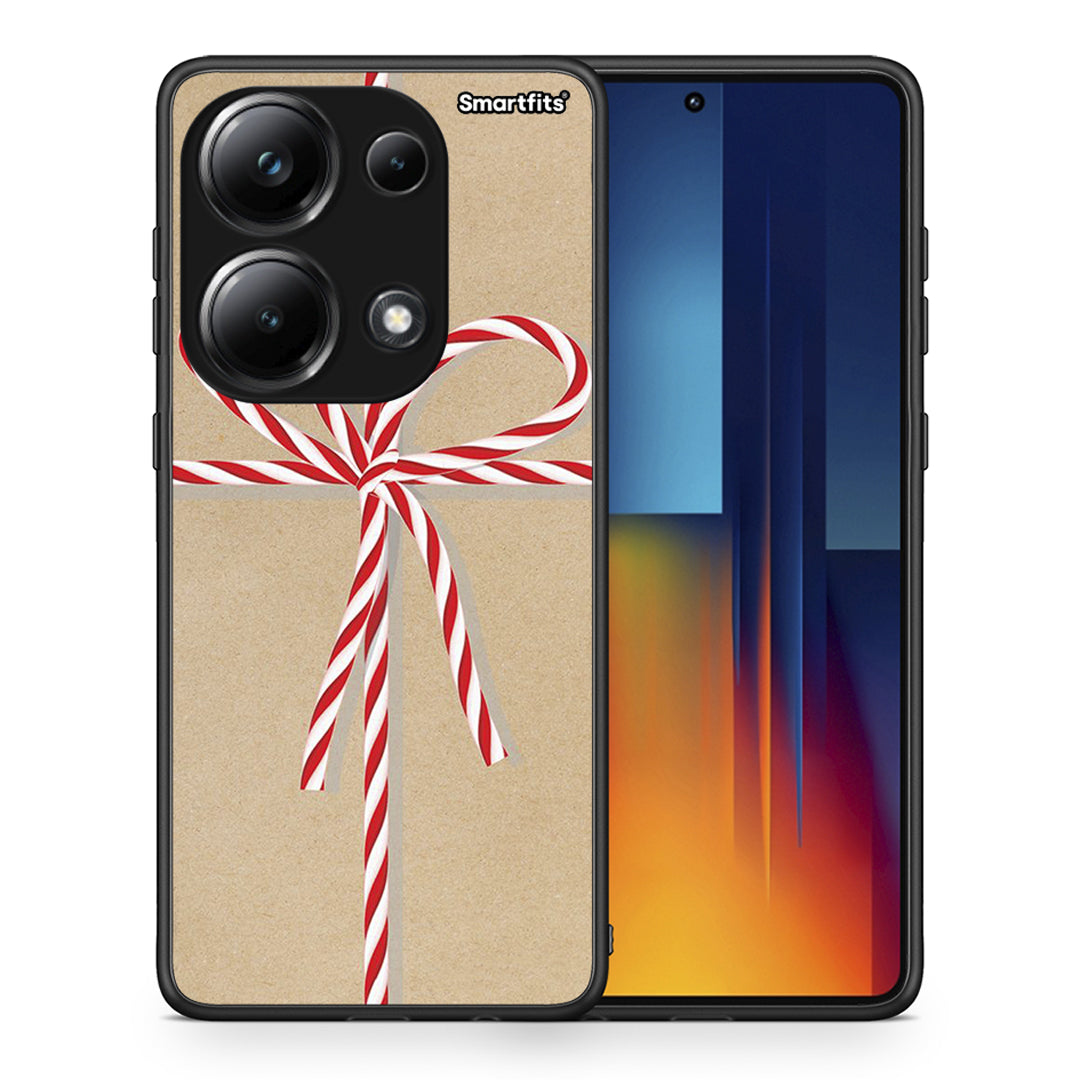 Θήκη Xiaomi Poco M6 Pro Christmas Gift από τη Smartfits με σχέδιο στο πίσω μέρος και μαύρο περίβλημα | Xiaomi Poco M6 Pro Christmas Gift case with colorful back and black bezels