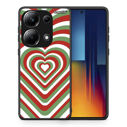 Θήκη Xiaomi Redmi Note 13 Pro 4G Christmas Hearts από τη Smartfits με σχέδιο στο πίσω μέρος και μαύρο περίβλημα | Xiaomi Redmi Note 13 Pro 4G Christmas Hearts case with colorful back and black bezels