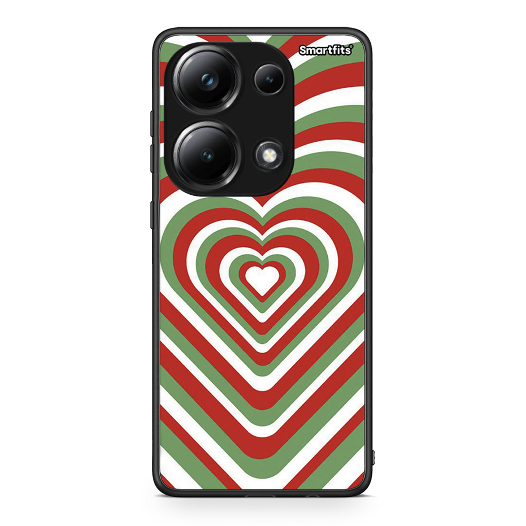 Xiaomi Redmi Note 13 Pro 4G Christmas Hearts θήκη από τη Smartfits με σχέδιο στο πίσω μέρος και μαύρο περίβλημα | Smartphone case with colorful back and black bezels by Smartfits