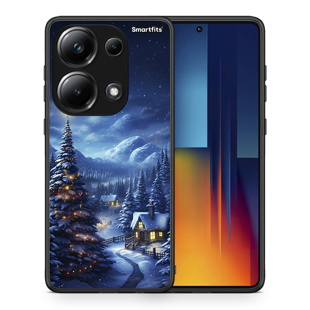 Θήκη Xiaomi Redmi Note 13 Pro 4G Christmas Scenery από τη Smartfits με σχέδιο στο πίσω μέρος και μαύρο περίβλημα | Xiaomi Redmi Note 13 Pro 4G Christmas Scenery case with colorful back and black bezels