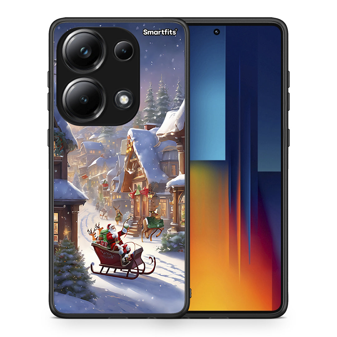 Θήκη Xiaomi Redmi Note 13 Pro 4G Christmas Snow από τη Smartfits με σχέδιο στο πίσω μέρος και μαύρο περίβλημα | Xiaomi Redmi Note 13 Pro 4G Christmas Snow case with colorful back and black bezels