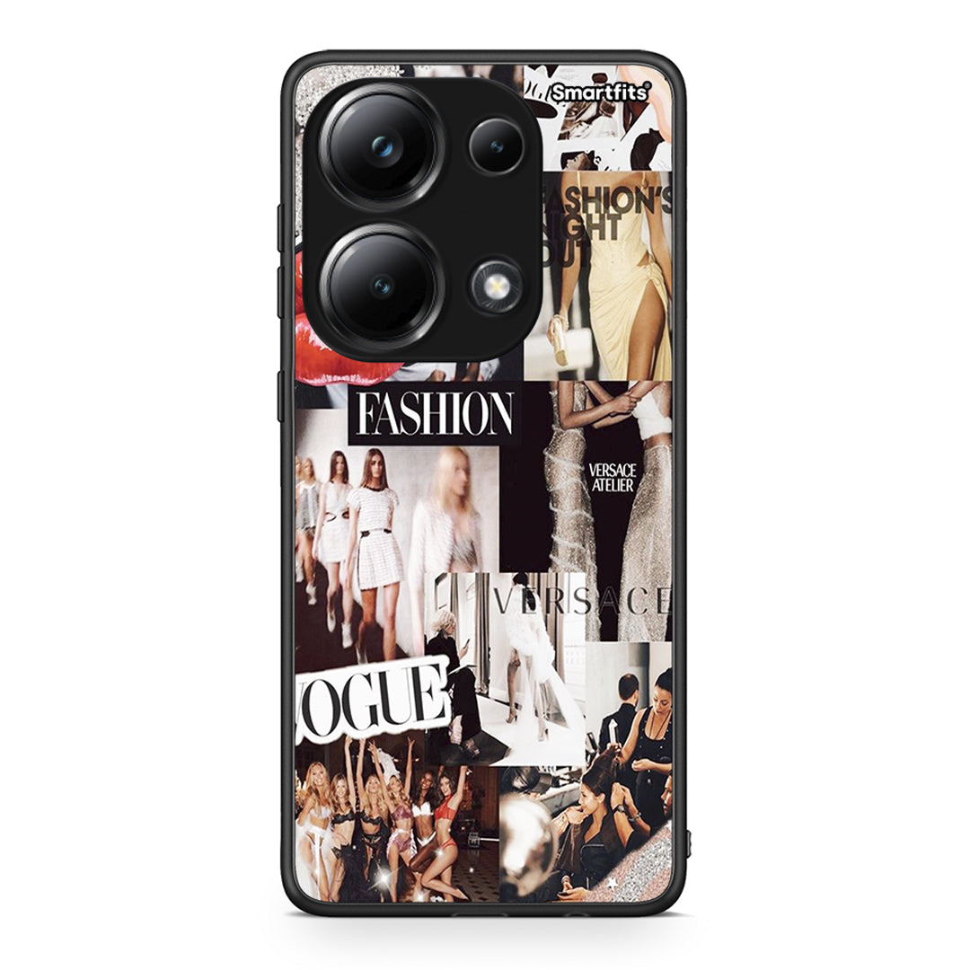 Xiaomi Poco M6 Pro Collage Fashion Θήκη Αγίου Βαλεντίνου από τη Smartfits με σχέδιο στο πίσω μέρος και μαύρο περίβλημα | Smartphone case with colorful back and black bezels by Smartfits