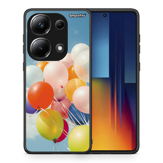 Θήκη Xiaomi Poco M6 Pro Colorful Balloons από τη Smartfits με σχέδιο στο πίσω μέρος και μαύρο περίβλημα | Xiaomi Poco M6 Pro Colorful Balloons case with colorful back and black bezels