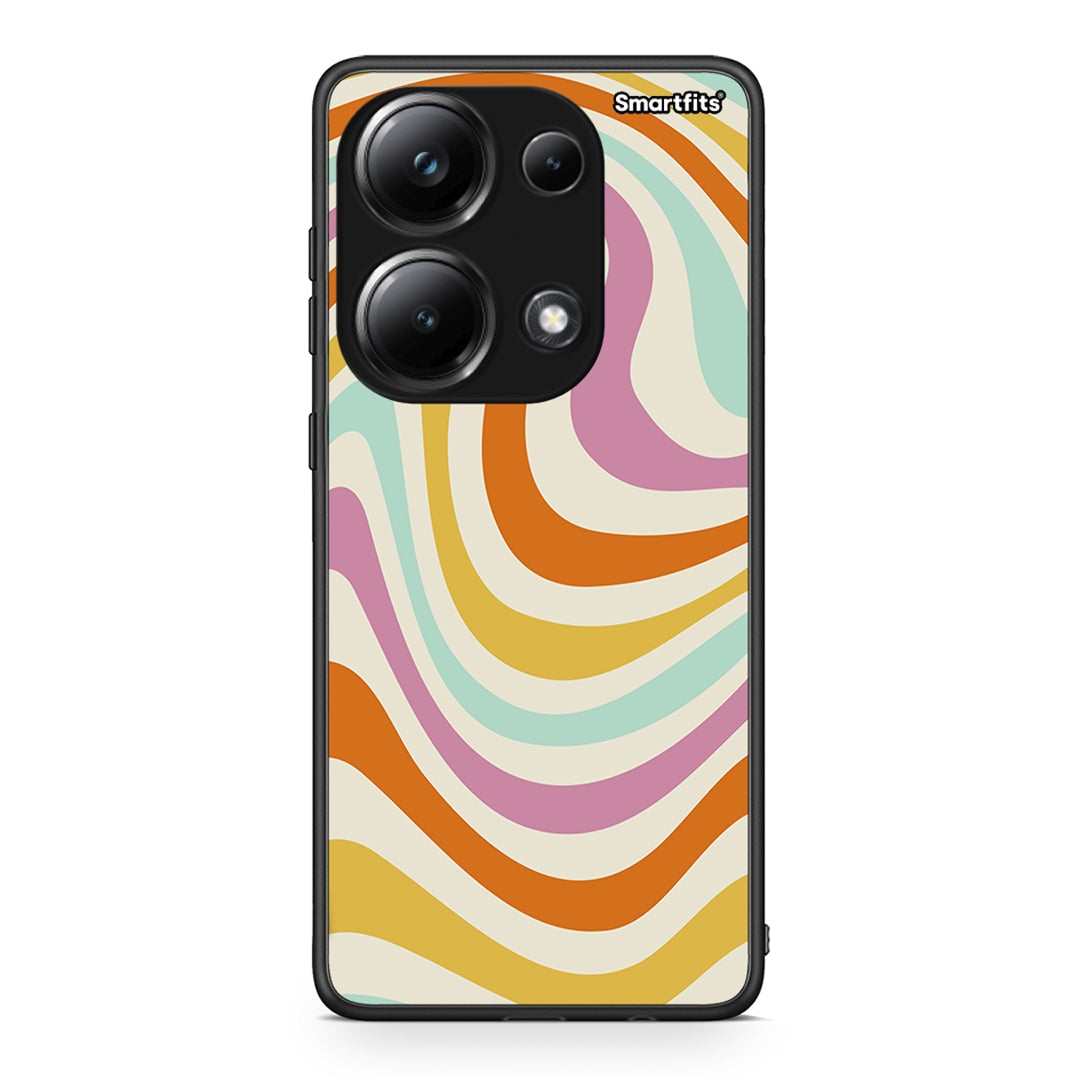 Xiaomi Poco M6 Pro Colourful Waves θήκη από τη Smartfits με σχέδιο στο πίσω μέρος και μαύρο περίβλημα | Smartphone case with colorful back and black bezels by Smartfits