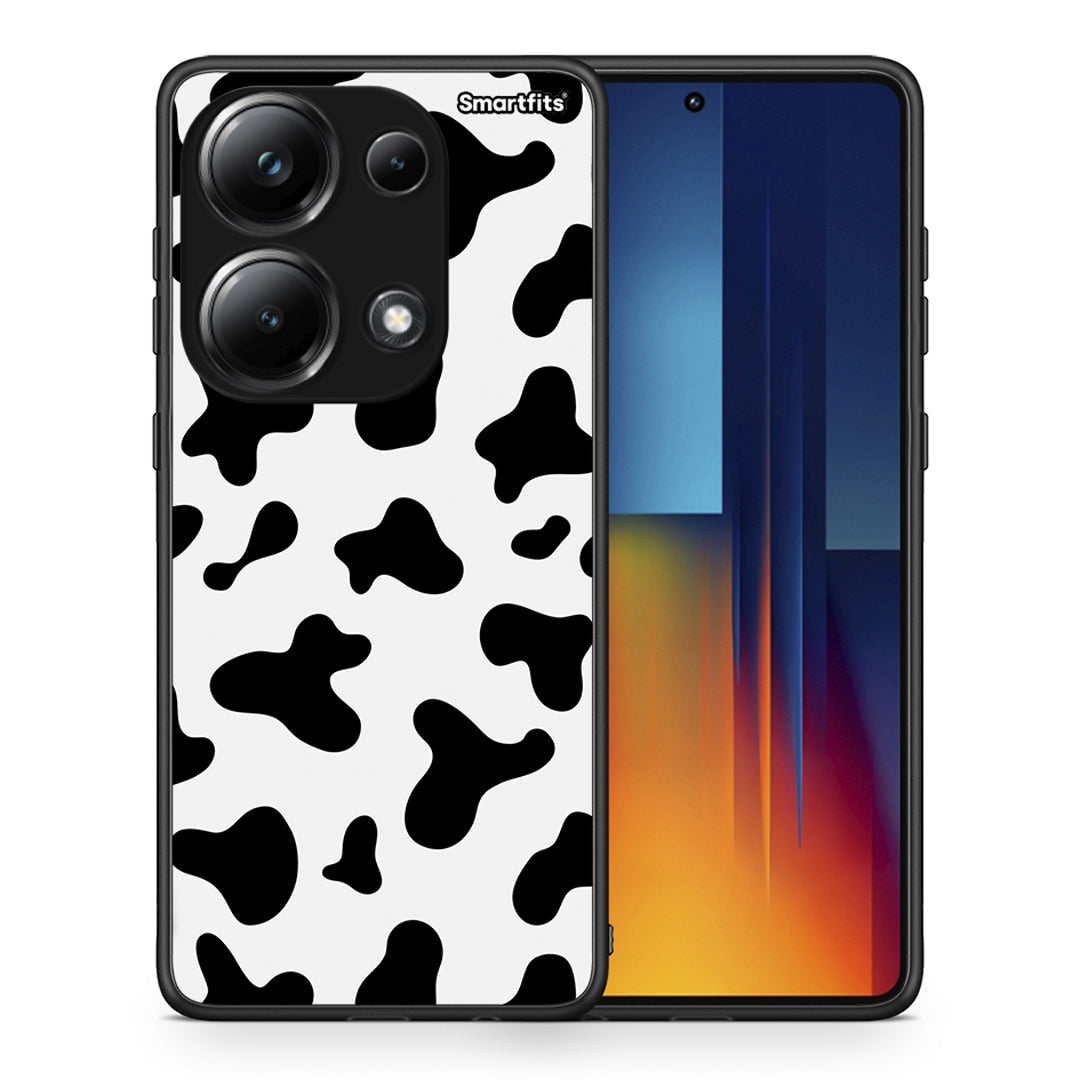 Θήκη Xiaomi Redmi Note 13 Pro 4G Cow Print από τη Smartfits με σχέδιο στο πίσω μέρος και μαύρο περίβλημα | Xiaomi Redmi Note 13 Pro 4G Cow Print case with colorful back and black bezels