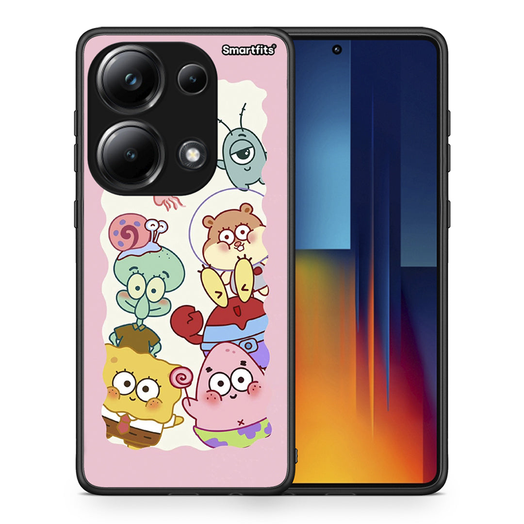 Θήκη Xiaomi Poco M6 Pro Cute Companion από τη Smartfits με σχέδιο στο πίσω μέρος και μαύρο περίβλημα | Xiaomi Poco M6 Pro Cute Companion case with colorful back and black bezels