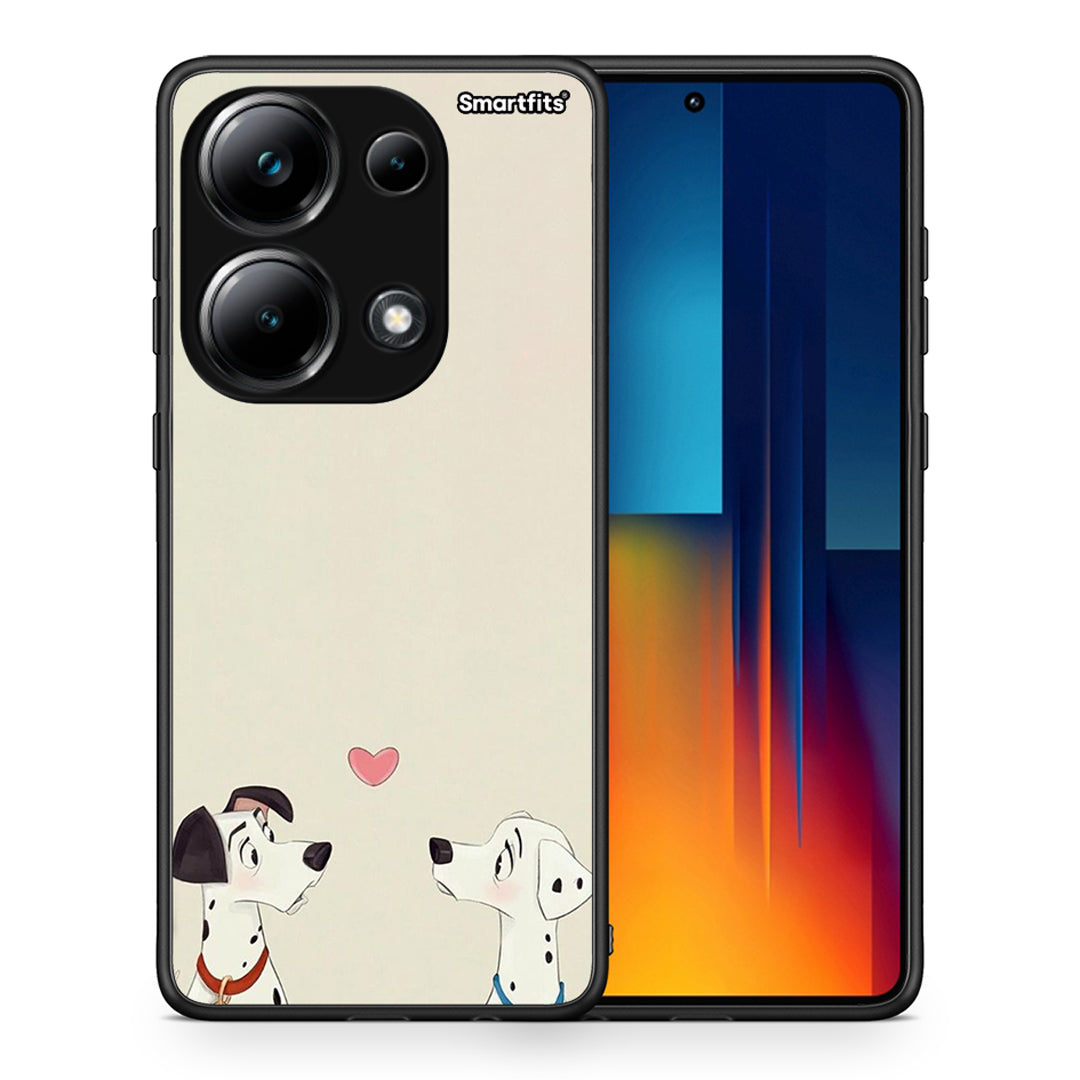 Θήκη Xiaomi Redmi Note 13 Pro 4G Dalmatians Love από τη Smartfits με σχέδιο στο πίσω μέρος και μαύρο περίβλημα | Xiaomi Redmi Note 13 Pro 4G Dalmatians Love case with colorful back and black bezels