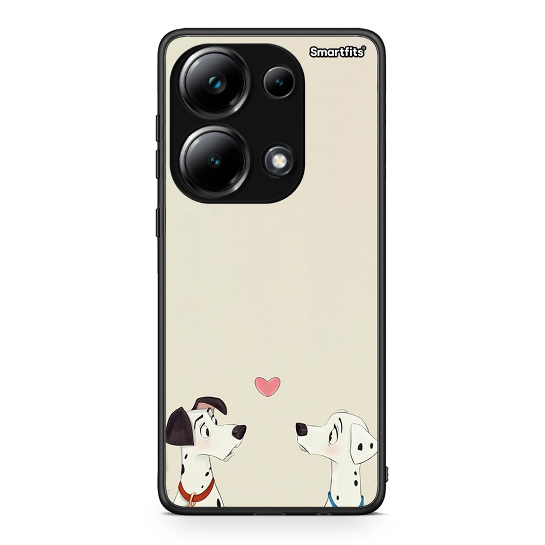 Xiaomi Poco M6 Pro Dalmatians Love θήκη από τη Smartfits με σχέδιο στο πίσω μέρος και μαύρο περίβλημα | Smartphone case with colorful back and black bezels by Smartfits