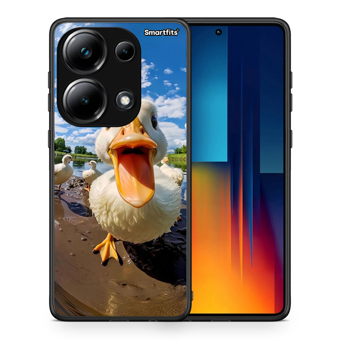 Θήκη Xiaomi Redmi Note 13 Pro 4G Duck Face από τη Smartfits με σχέδιο στο πίσω μέρος και μαύρο περίβλημα | Xiaomi Redmi Note 13 Pro 4G Duck Face case with colorful back and black bezels