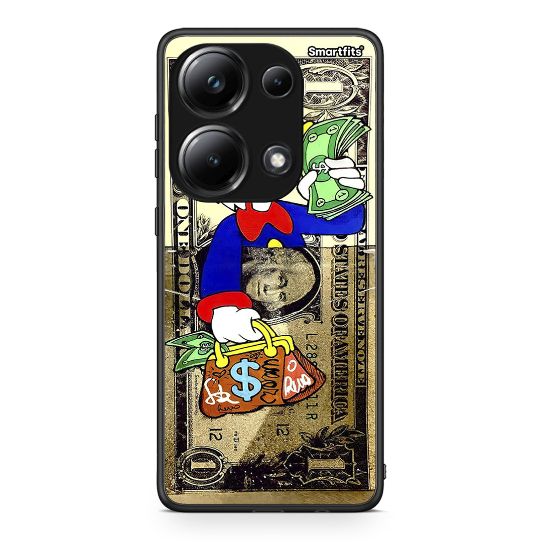 Xiaomi Poco M6 Pro Duck Money Θήκη από τη Smartfits με σχέδιο στο πίσω μέρος και μαύρο περίβλημα | Smartphone case with colorful back and black bezels by Smartfits