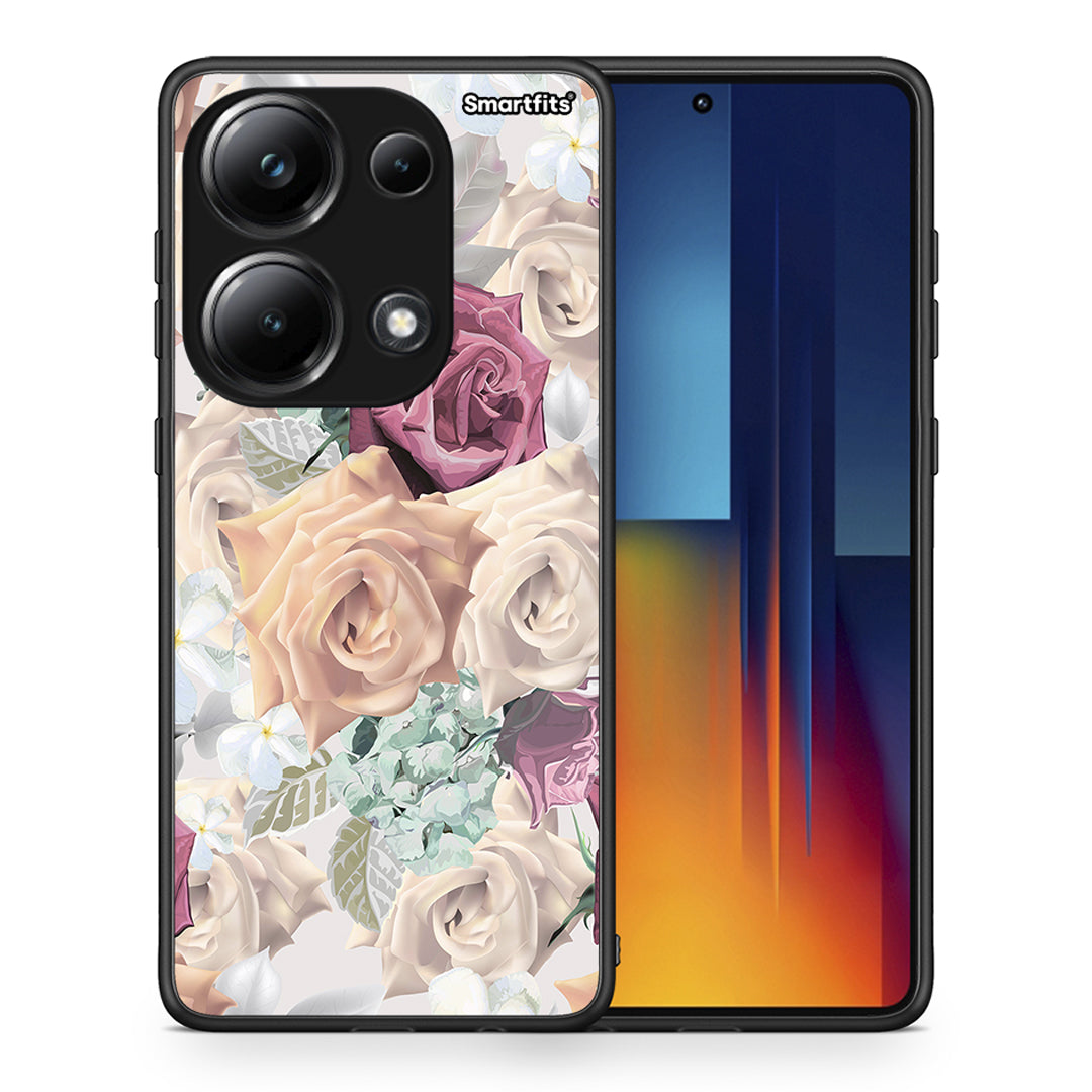 Θήκη Xiaomi Redmi Note 13 Pro 4G Bouquet Floral από τη Smartfits με σχέδιο στο πίσω μέρος και μαύρο περίβλημα | Xiaomi Redmi Note 13 Pro 4G Bouquet Floral case with colorful back and black bezels