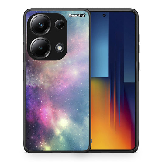 Θήκη Xiaomi Poco M6 Pro Rainbow Galaxy από τη Smartfits με σχέδιο στο πίσω μέρος και μαύρο περίβλημα | Xiaomi Poco M6 Pro Rainbow Galaxy case with colorful back and black bezels