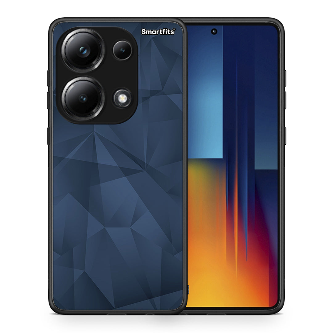 Θήκη Xiaomi Poco M6 Pro Blue Abstract Geometric από τη Smartfits με σχέδιο στο πίσω μέρος και μαύρο περίβλημα | Xiaomi Poco M6 Pro Blue Abstract Geometric case with colorful back and black bezels