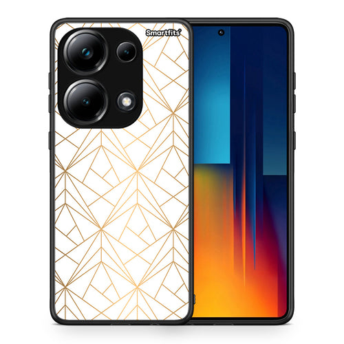 Θήκη Xiaomi Redmi Note 13 Pro 4G Luxury White Geometric από τη Smartfits με σχέδιο στο πίσω μέρος και μαύρο περίβλημα | Xiaomi Redmi Note 13 Pro 4G Luxury White Geometric case with colorful back and black bezels
