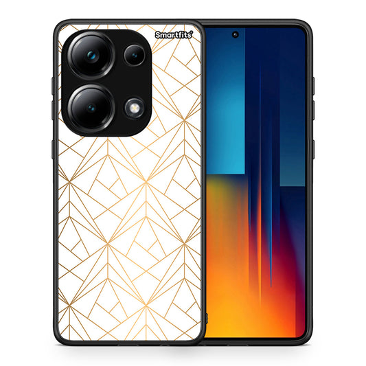 Θήκη Xiaomi Redmi Note 13 Pro 4G Luxury White Geometric από τη Smartfits με σχέδιο στο πίσω μέρος και μαύρο περίβλημα | Xiaomi Redmi Note 13 Pro 4G Luxury White Geometric case with colorful back and black bezels
