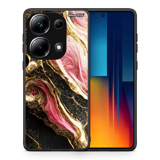 Θήκη Xiaomi Redmi Note 13 Pro 4G Glamorous Pink Marble από τη Smartfits με σχέδιο στο πίσω μέρος και μαύρο περίβλημα | Xiaomi Redmi Note 13 Pro 4G Glamorous Pink Marble case with colorful back and black bezels