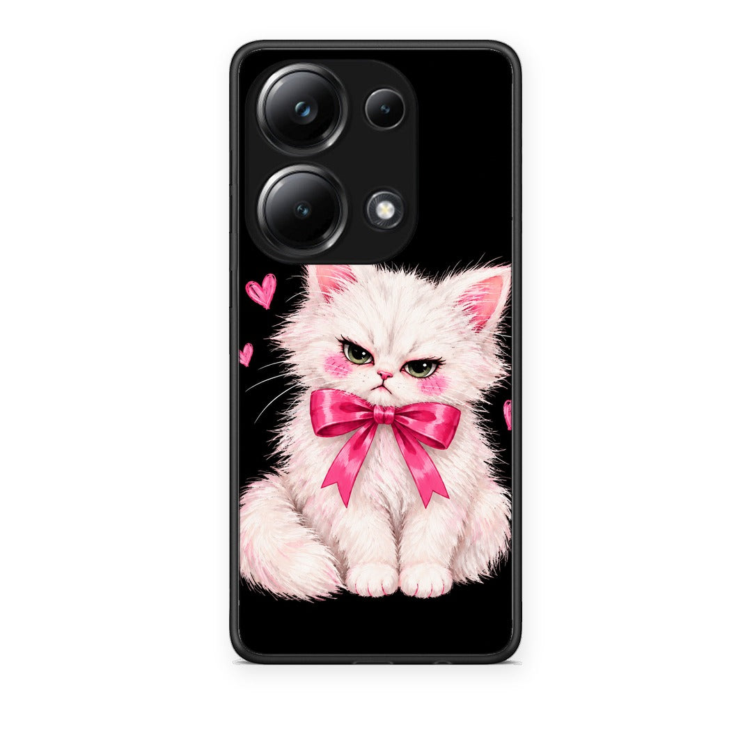 Θήκη Xiaomi Poco M6 Pro Grumpy Party Kitten on Black από τη Smartfits με σχέδιο στο πίσω μέρος και μαύρο περίβλημα | Xiaomi Poco M6 Pro Grumpy Party Kitten on Black case with colorful back and black bezels
