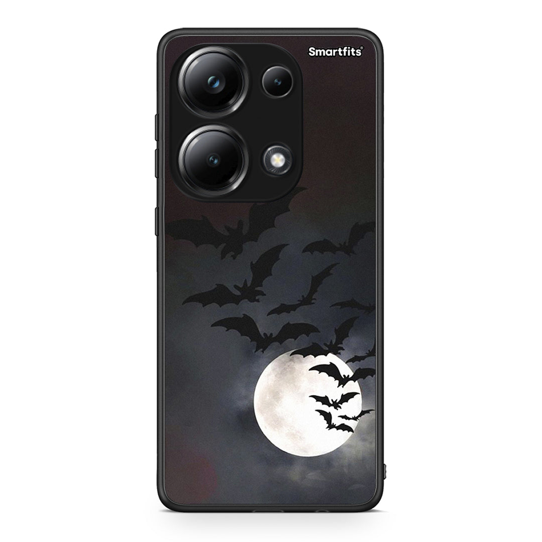 Xiaomi Poco M6 Pro Halloween Bat Night Θήκη από τη Smartfits με σχέδιο στο πίσω μέρος και μαύρο περίβλημα | Smartphone case with colorful back and black bezels by Smartfits