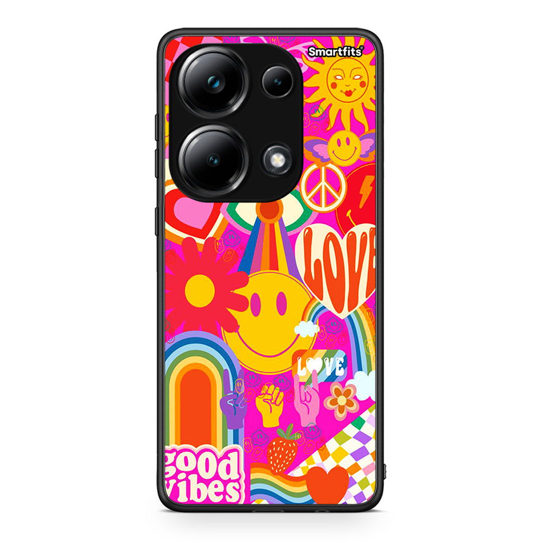 Xiaomi Redmi Note 13 Pro 4G Hippie Love θήκη από τη Smartfits με σχέδιο στο πίσω μέρος και μαύρο περίβλημα | Smartphone case with colorful back and black bezels by Smartfits