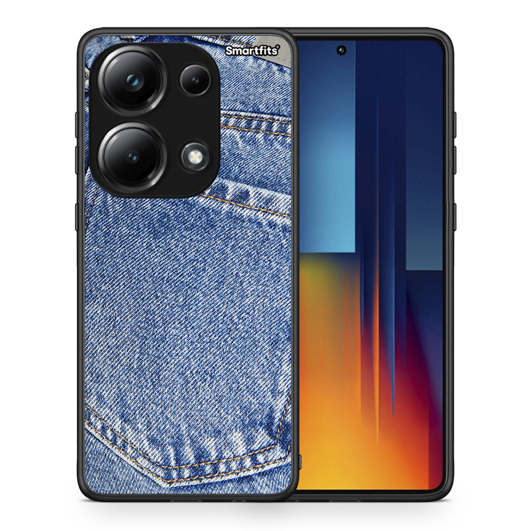 Θήκη Xiaomi Redmi Note 13 Pro 4G Jeans Pocket από τη Smartfits με σχέδιο στο πίσω μέρος και μαύρο περίβλημα | Xiaomi Redmi Note 13 Pro 4G Jeans Pocket case with colorful back and black bezels