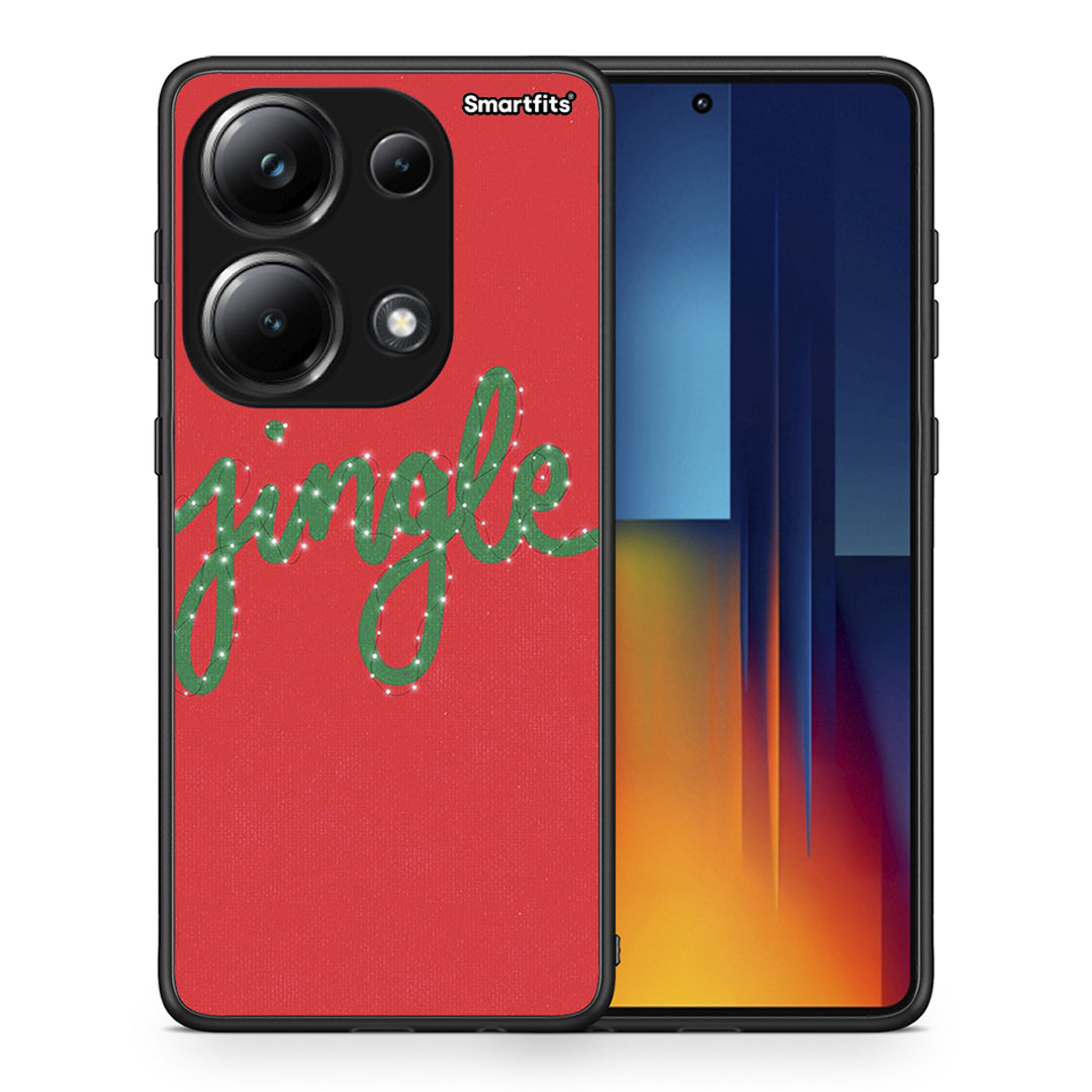 Θήκη Xiaomi Redmi Note 13 Pro 4G Jingle Xmas από τη Smartfits με σχέδιο στο πίσω μέρος και μαύρο περίβλημα | Xiaomi Redmi Note 13 Pro 4G Jingle Xmas case with colorful back and black bezels
