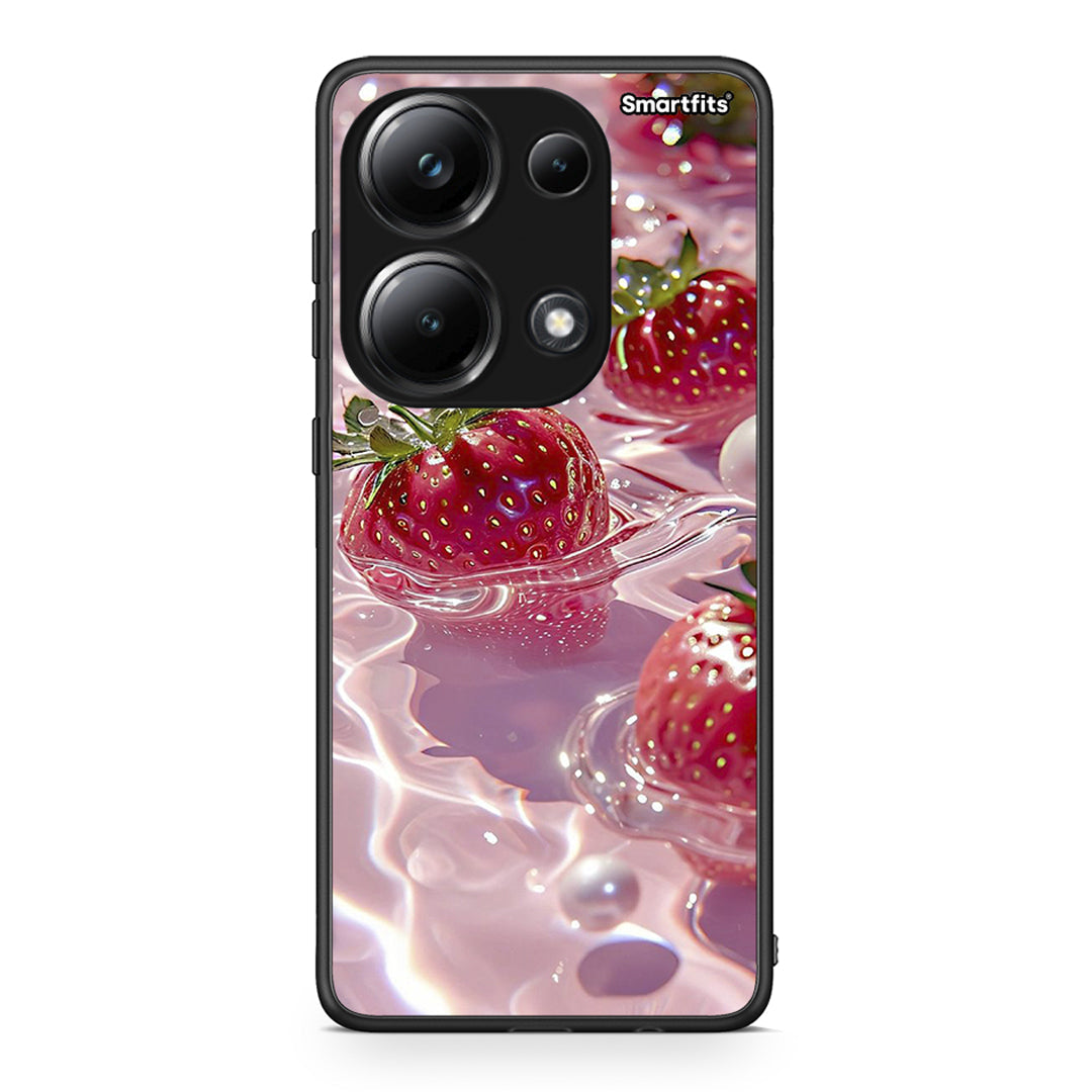 Xiaomi Poco M6 Pro Juicy Strawberries θήκη από τη Smartfits με σχέδιο στο πίσω μέρος και μαύρο περίβλημα | Smartphone case with colorful back and black bezels by Smartfits