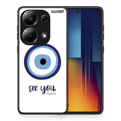 Θήκη Xiaomi Poco M6 Pro Karma Says από τη Smartfits με σχέδιο στο πίσω μέρος και μαύρο περίβλημα | Xiaomi Poco M6 Pro Karma Says case with colorful back and black bezels