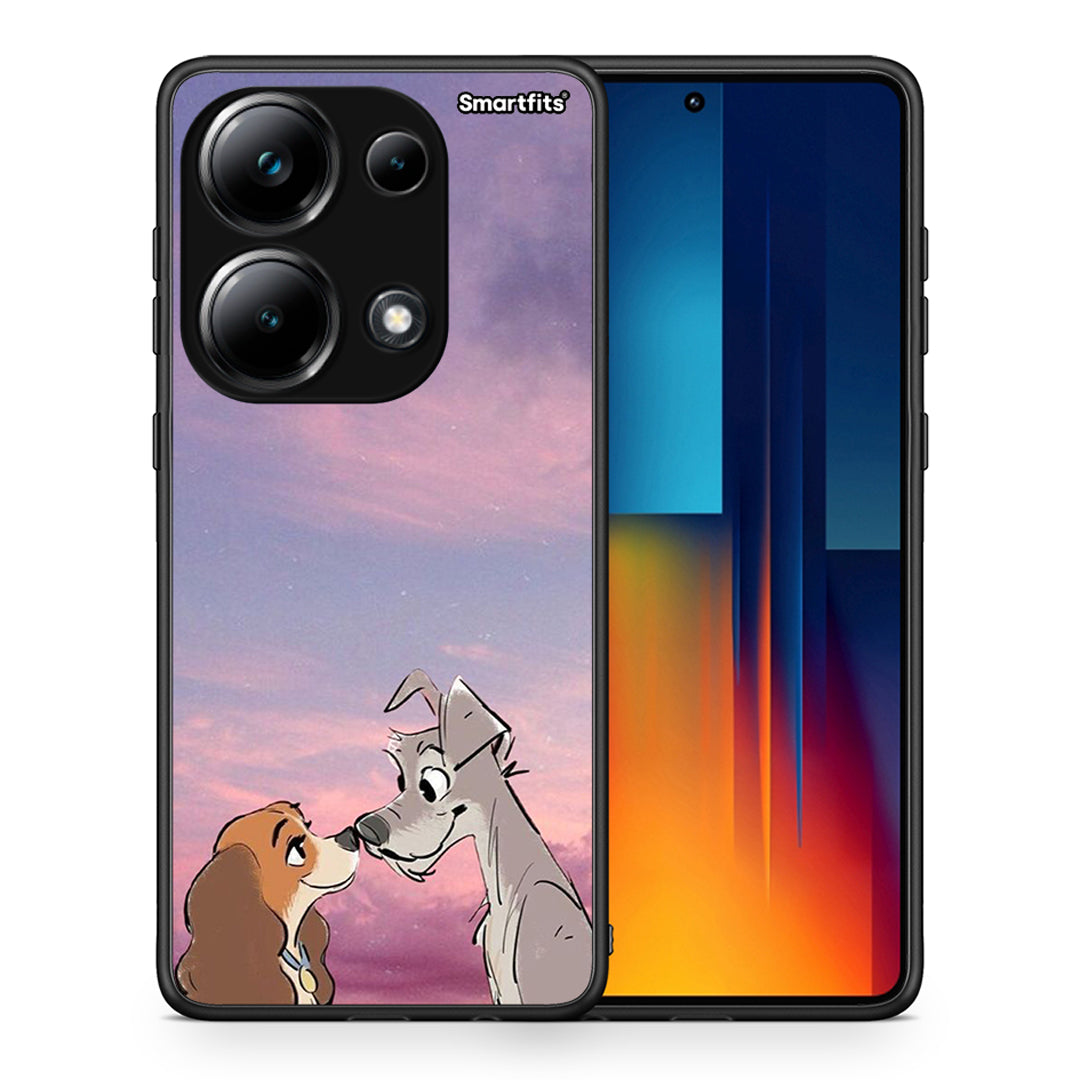 Θήκη Xiaomi Poco M6 Pro Lady And Tramp από τη Smartfits με σχέδιο στο πίσω μέρος και μαύρο περίβλημα | Xiaomi Poco M6 Pro Lady And Tramp case with colorful back and black bezels