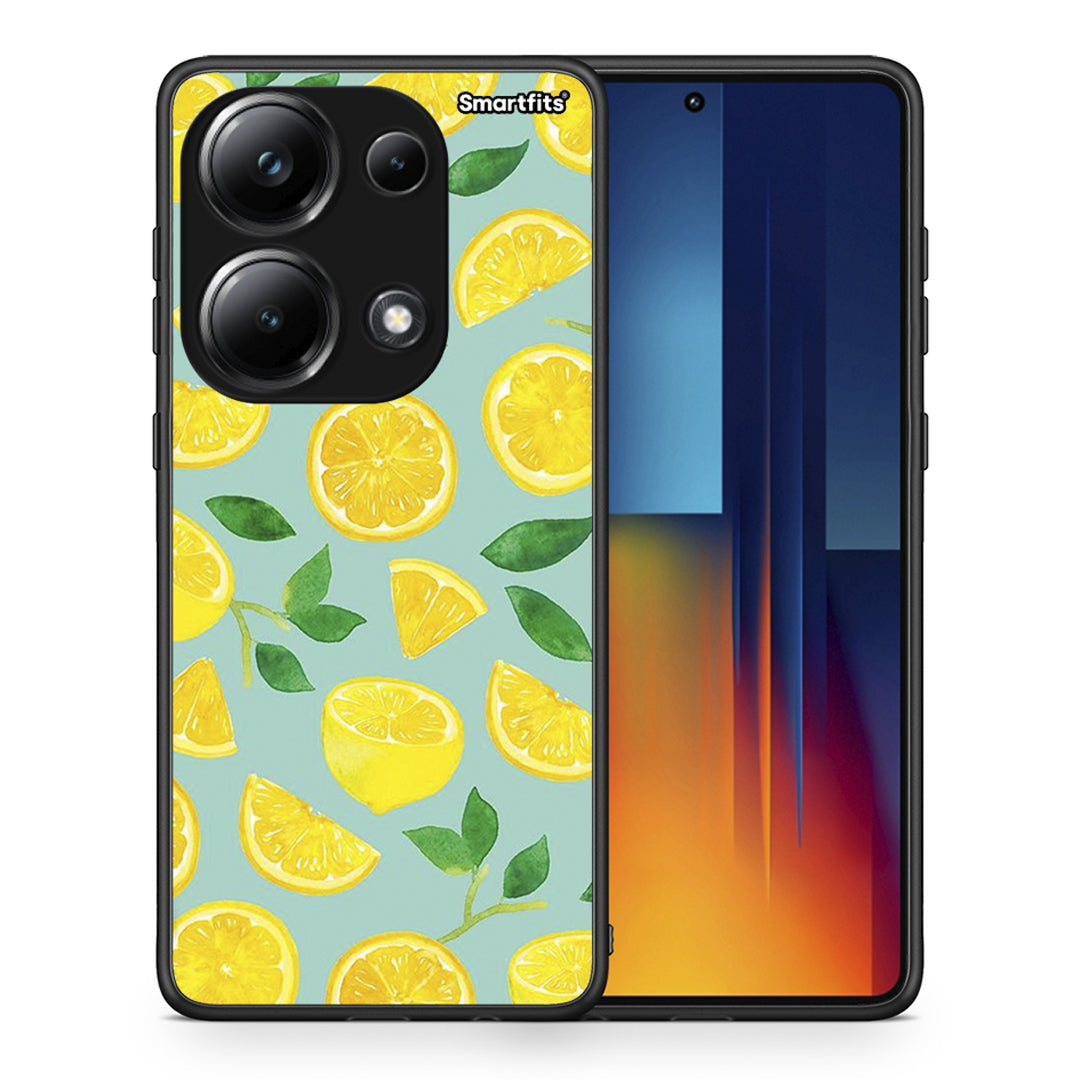 Θήκη Xiaomi Poco M6 Pro Lemons από τη Smartfits με σχέδιο στο πίσω μέρος και μαύρο περίβλημα | Xiaomi Poco M6 Pro Lemons case with colorful back and black bezels