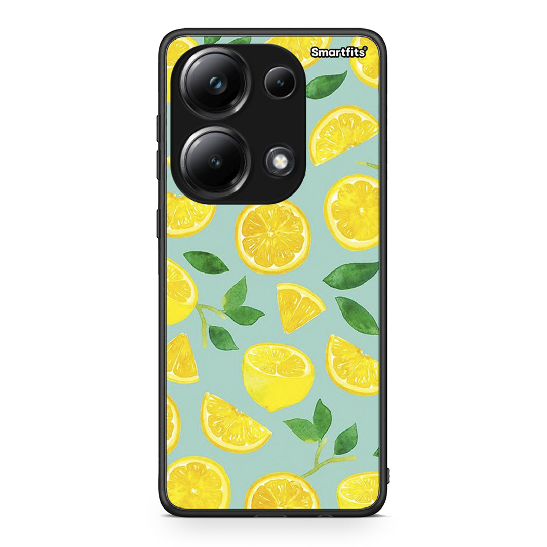 Xiaomi Redmi Note 13 Pro 4G Lemons θήκη από τη Smartfits με σχέδιο στο πίσω μέρος και μαύρο περίβλημα | Smartphone case with colorful back and black bezels by Smartfits