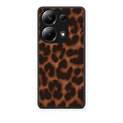 Θήκη Xiaomi Poco M6 Pro Leopard Print Dark Brown από τη Smartfits με σχέδιο στο πίσω μέρος και μαύρο περίβλημα | Xiaomi Poco M6 Pro Leopard Print Dark Brown case with colorful back and black bezels