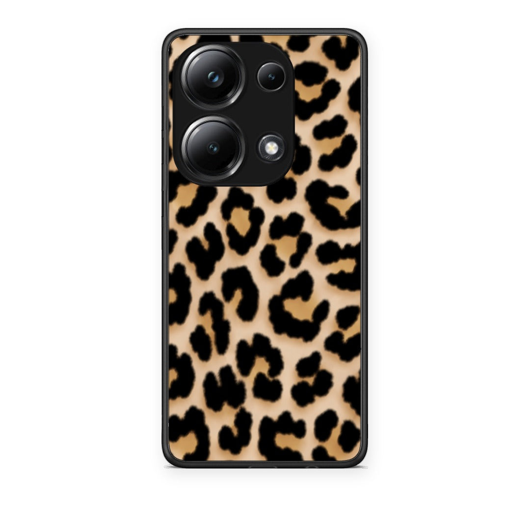 Θήκη Xiaomi Poco M6 Pro Leopard Print Tan Small από τη Smartfits με σχέδιο στο πίσω μέρος και μαύρο περίβλημα | Xiaomi Poco M6 Pro Leopard Print Tan Small case with colorful back and black bezels