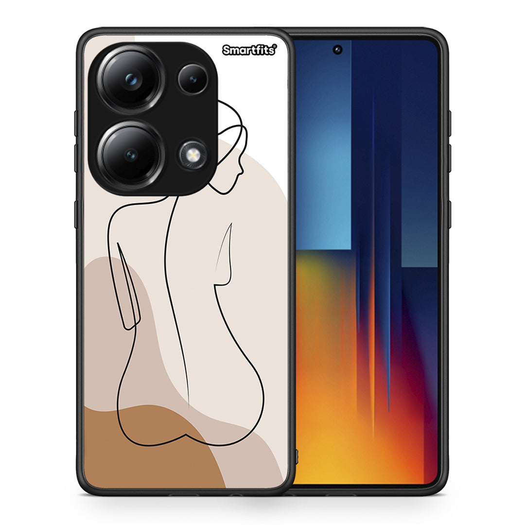 Θήκη Xiaomi Redmi Note 13 Pro 4G LineArt Woman από τη Smartfits με σχέδιο στο πίσω μέρος και μαύρο περίβλημα | Xiaomi Redmi Note 13 Pro 4G LineArt Woman case with colorful back and black bezels