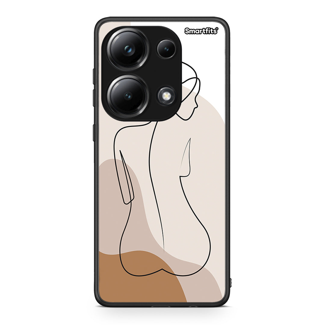 Xiaomi Poco M6 Pro LineArt Woman θήκη από τη Smartfits με σχέδιο στο πίσω μέρος και μαύρο περίβλημα | Smartphone case with colorful back and black bezels by Smartfits