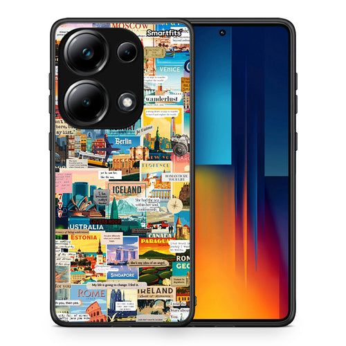 Θήκη Xiaomi Redmi Note 13 Pro 4G Live To Travel από τη Smartfits με σχέδιο στο πίσω μέρος και μαύρο περίβλημα | Xiaomi Redmi Note 13 Pro 4G Live To Travel case with colorful back and black bezels