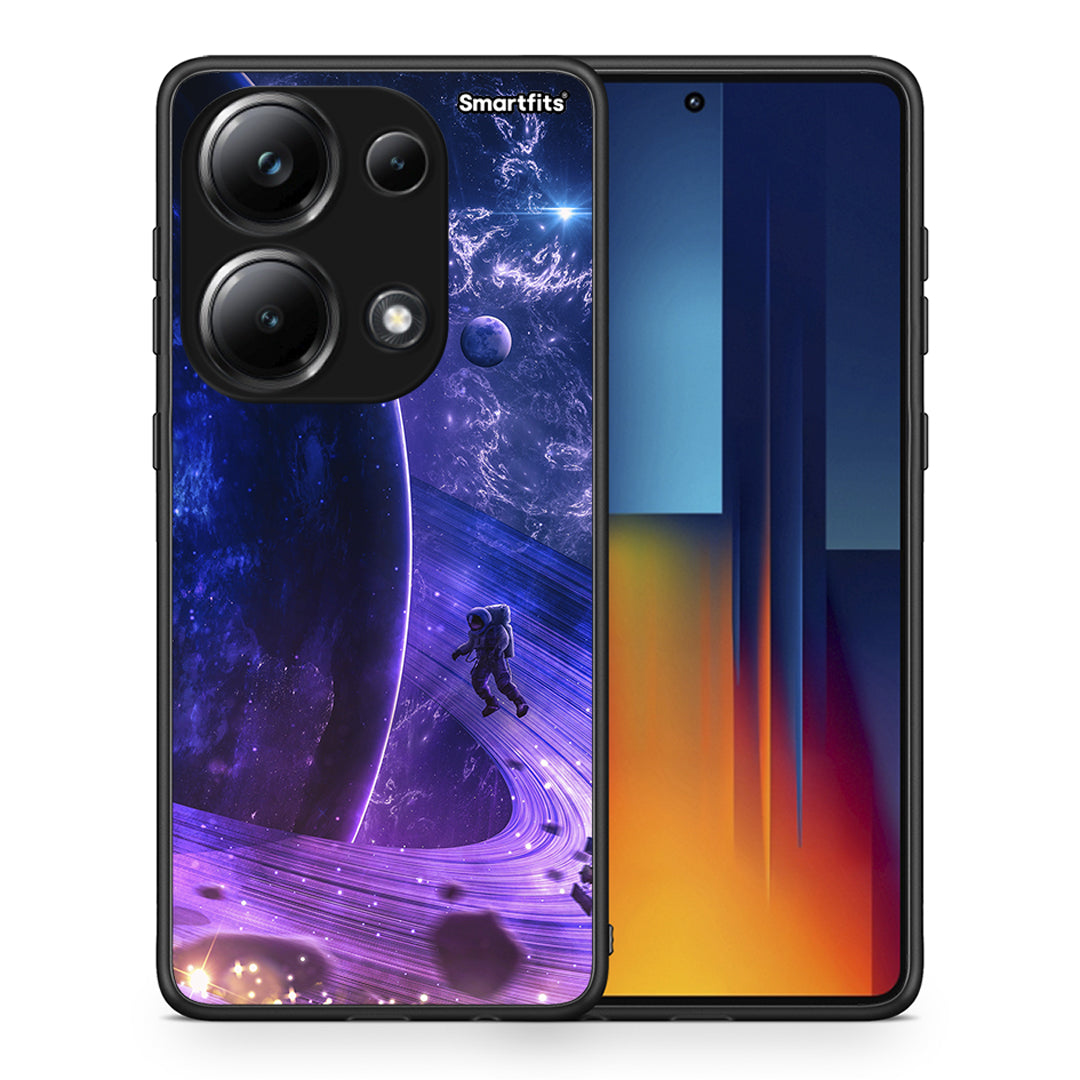 Θήκη Xiaomi Poco M6 Pro Lost Astronaut από τη Smartfits με σχέδιο στο πίσω μέρος και μαύρο περίβλημα | Xiaomi Poco M6 Pro Lost Astronaut case with colorful back and black bezels