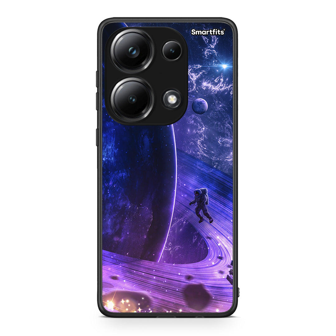 Xiaomi Poco M6 Pro Lost Astronaut θήκη από τη Smartfits με σχέδιο στο πίσω μέρος και μαύρο περίβλημα | Smartphone case with colorful back and black bezels by Smartfits