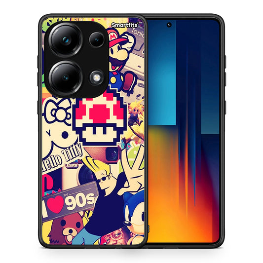Θήκη Xiaomi Redmi Note 13 Pro 4G Love The 90s από τη Smartfits με σχέδιο στο πίσω μέρος και μαύρο περίβλημα | Xiaomi Redmi Note 13 Pro 4G Love The 90s case with colorful back and black bezels