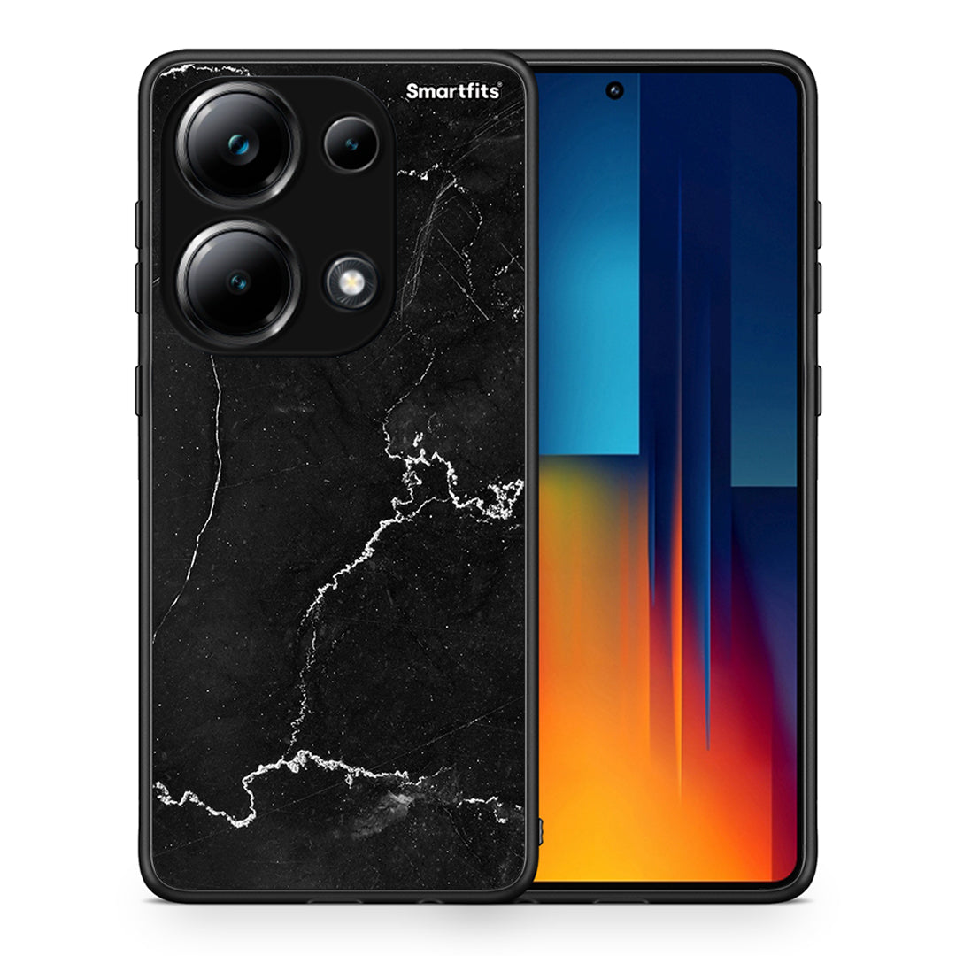 Θήκη Xiaomi Poco M6 Pro Marble Black από τη Smartfits με σχέδιο στο πίσω μέρος και μαύρο περίβλημα | Xiaomi Poco M6 Pro Marble Black case with colorful back and black bezels