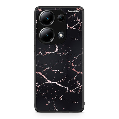4 - Xiaomi Poco M6 Pro Black Rosegold Marble case, cover, bumper