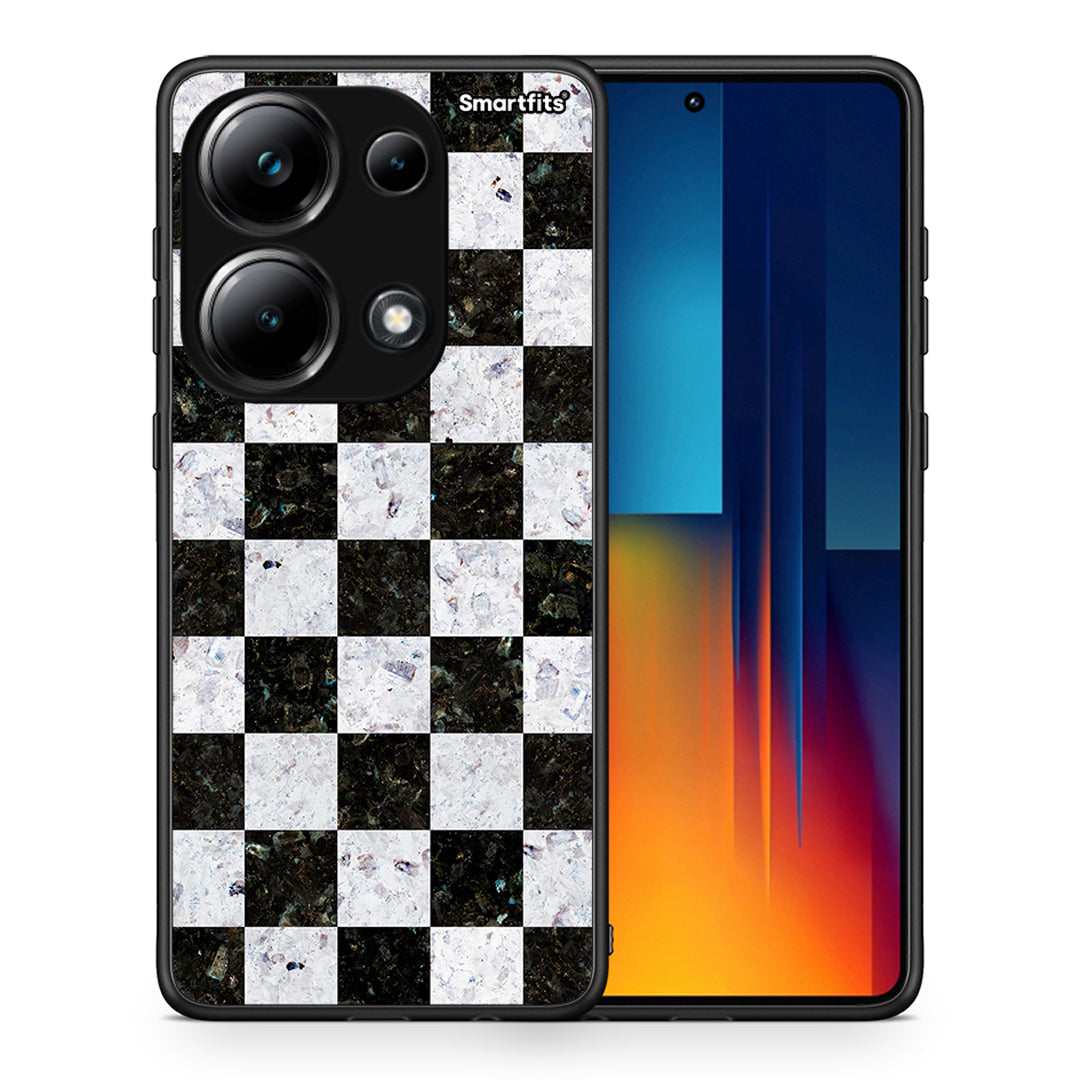 Θήκη Xiaomi Redmi Note 13 Pro 4G Square Geometric Marble από τη Smartfits με σχέδιο στο πίσω μέρος και μαύρο περίβλημα | Xiaomi Redmi Note 13 Pro 4G Square Geometric Marble case with colorful back and black bezels