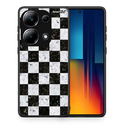 Θήκη Xiaomi Redmi Note 13 Pro 4G Square Geometric Marble από τη Smartfits με σχέδιο στο πίσω μέρος και μαύρο περίβλημα | Xiaomi Redmi Note 13 Pro 4G Square Geometric Marble case with colorful back and black bezels