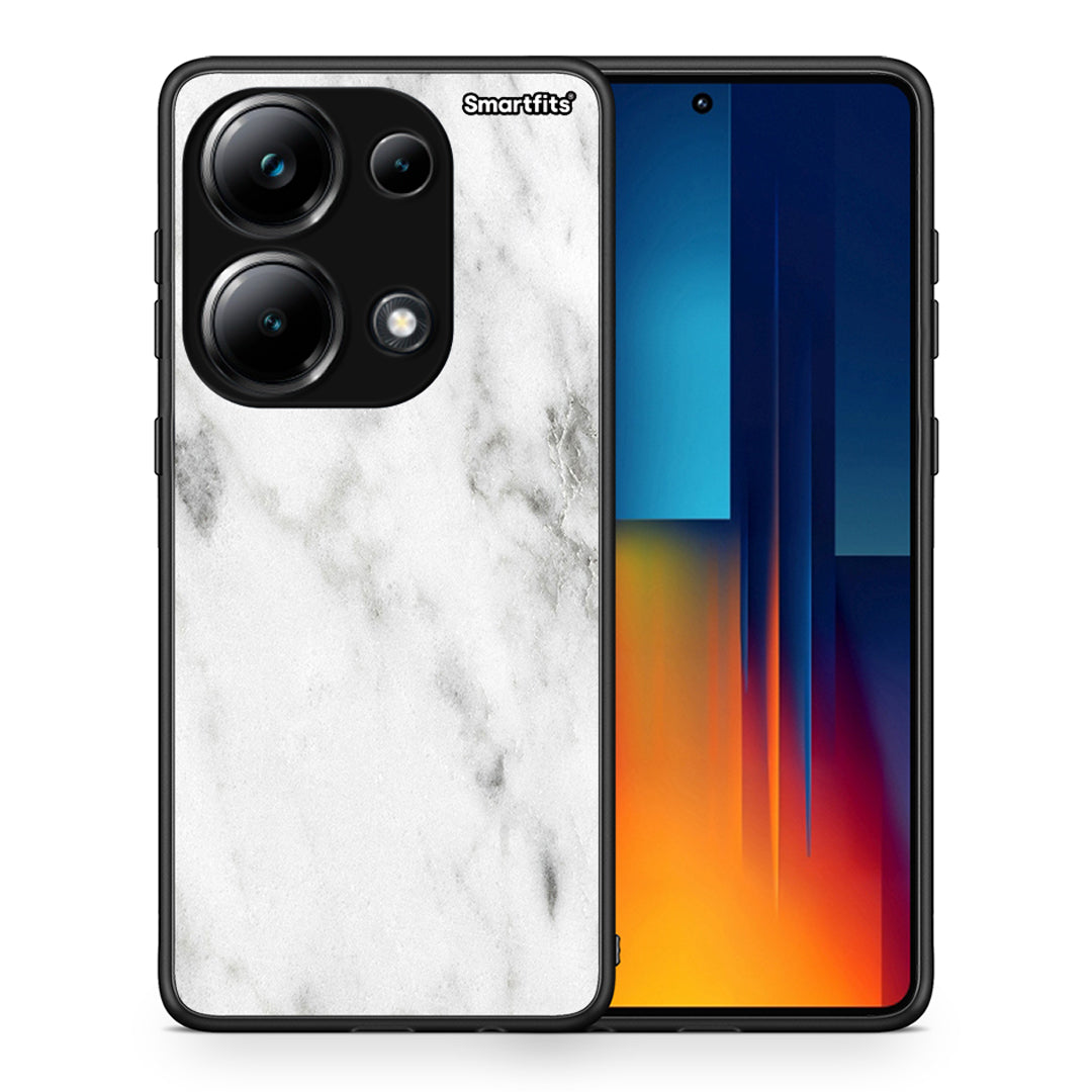 Θήκη Xiaomi Poco M6 Pro White Marble από τη Smartfits με σχέδιο στο πίσω μέρος και μαύρο περίβλημα | Xiaomi Poco M6 Pro White Marble case with colorful back and black bezels