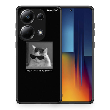 Θήκη Xiaomi Poco M6 Pro Meme Cat από τη Smartfits με σχέδιο στο πίσω μέρος και μαύρο περίβλημα | Xiaomi Poco M6 Pro Meme Cat case with colorful back and black bezels