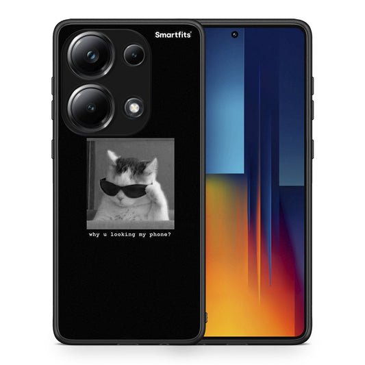 Θήκη Xiaomi Poco M6 Pro Meme Cat από τη Smartfits με σχέδιο στο πίσω μέρος και μαύρο περίβλημα | Xiaomi Poco M6 Pro Meme Cat case with colorful back and black bezels