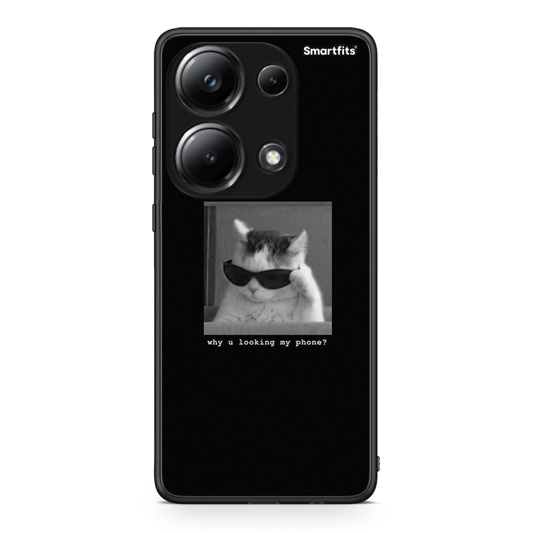 Xiaomi Poco M6 Pro Meme Cat θήκη από τη Smartfits με σχέδιο στο πίσω μέρος και μαύρο περίβλημα | Smartphone case with colorful back and black bezels by Smartfits